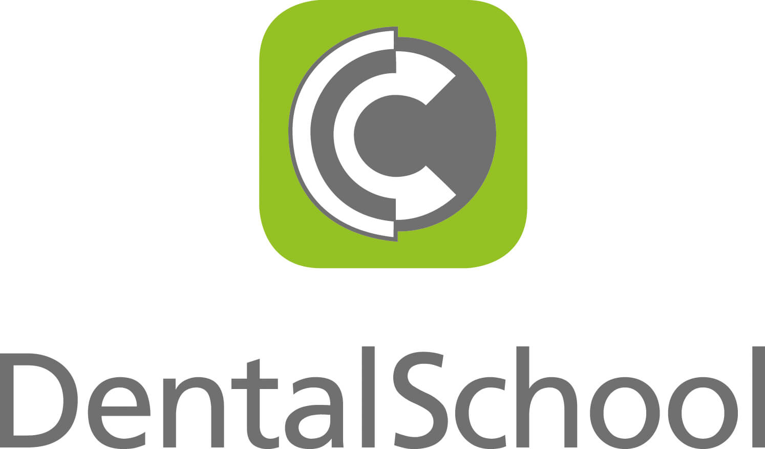 Partner - DentalSchool GmbH ausgeschrieben mit grün/grauen Icon darüber